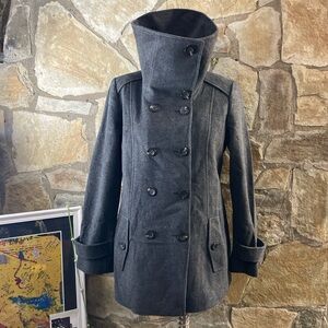 Cole Haan Heather Gray Double-Breasted Pea Coat – Women’s